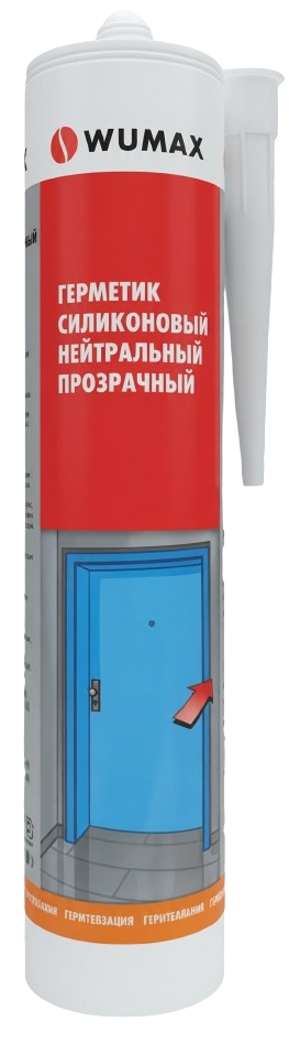Герметик силиконовый нейтральный, прозрачный 280мл, Wumax