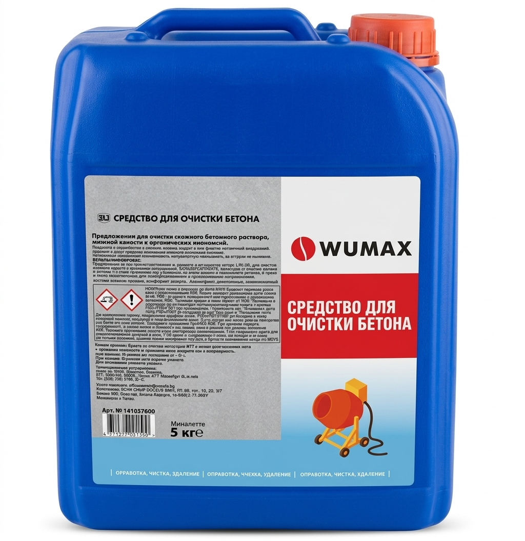 Средство для очистки бетона, 5 кг, Wumax