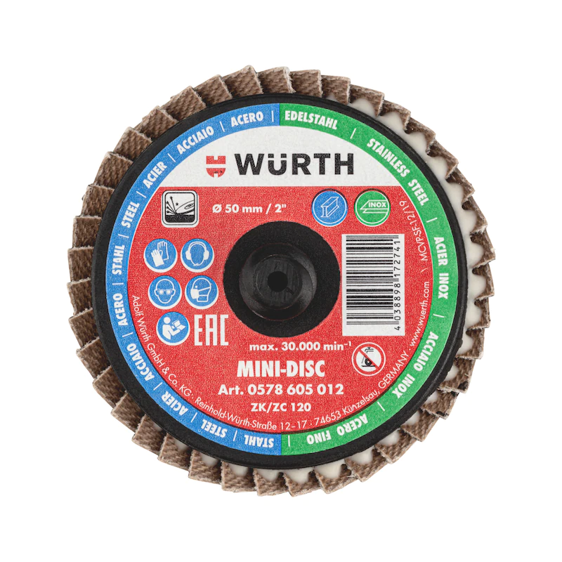 Минидиск шлифовальный лепестковый нерж.сталь ROLOC ZEBRAD50-ZC120