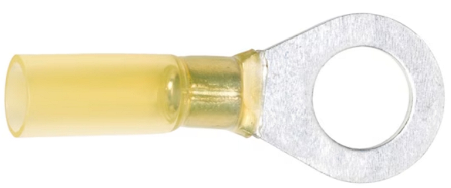 Наконечник кольцевой WUMAX с термоусадкой M10 4,0-6,0 кв. мм., желтый