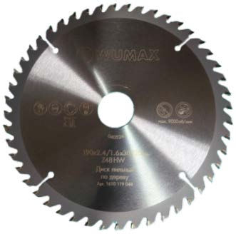 Диск пильный 190х2,2/1,4х30/20мм Z48, WUMAX