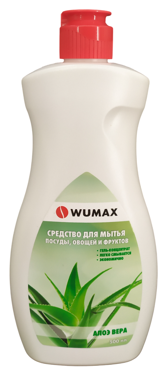 Средство для мытья посуды, овощей и фруктов, Алоэ Вера 500 мл WUMAX