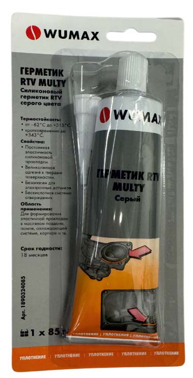Герметик RTV multy, серый, 85 гр. WUMAX