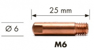 Наконечник М6 - 0,8 мм, 25мм для горелки Abicor Binzel MB15 AK