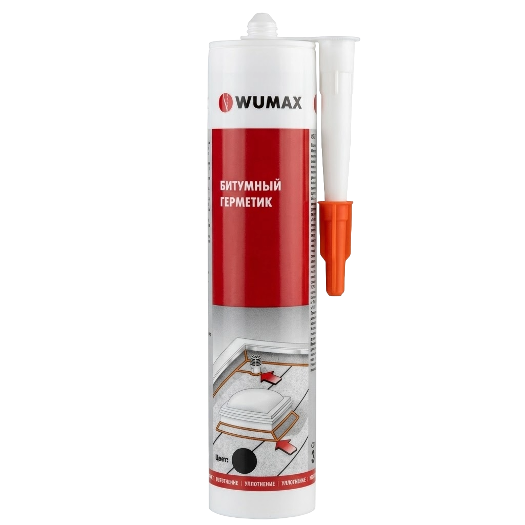 Битумный герметик, черный, 310 мл., WUMAX