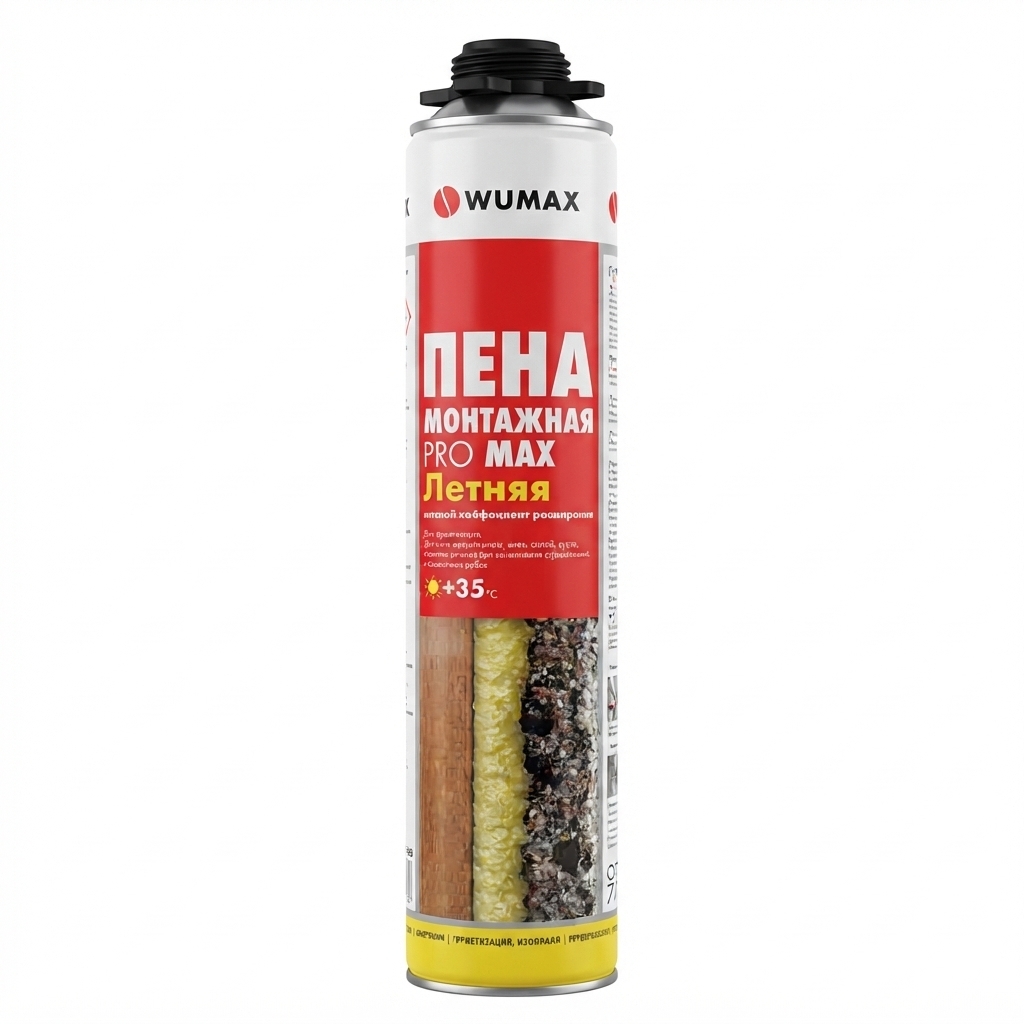 Пена монтажная Pro MAX летняя, 750 мл., Wumax