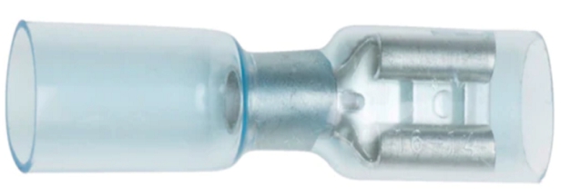 Разъем гнездовой WUMAX плоский с термоусадкой 6,3х0,8 (1,5-2,5 кв. мм.), синий