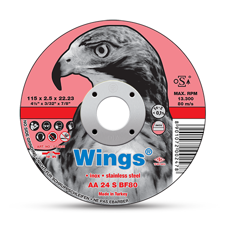 Круг отрезной D125х1,0 мм, прямой, нерж. сталь, WINGS