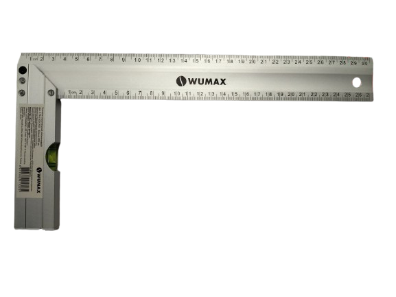 Угольник строительный алюминиевый, 300 мм, WUMAX