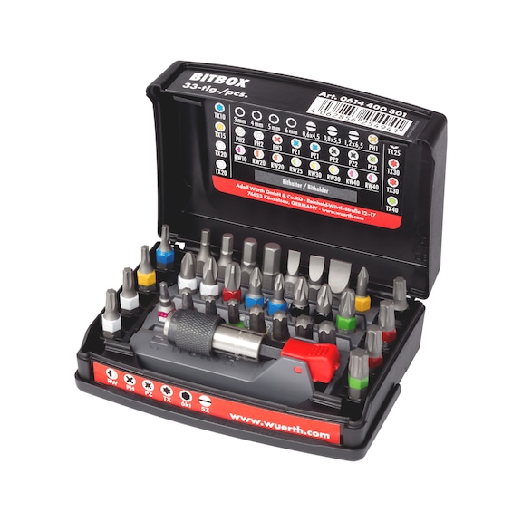 Набор бит WURTH BITBOX 1/4", 33 предмета