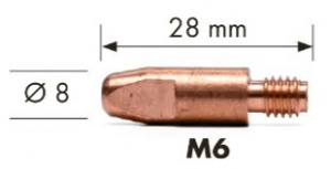 Наконечник М6 - 0,8 мм, 28 мм для горелки Abicor Binzel MB24 KD