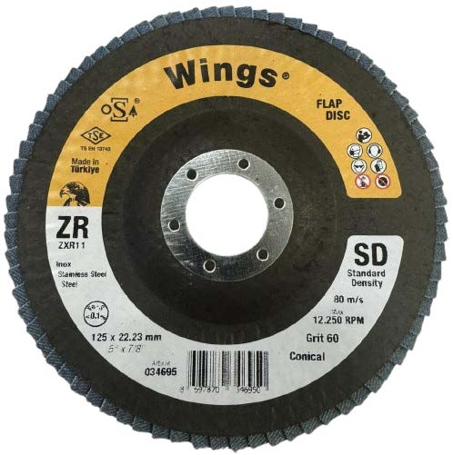 Диск лепестковый, 125мм, Р80, нерж. сталь, WINGS