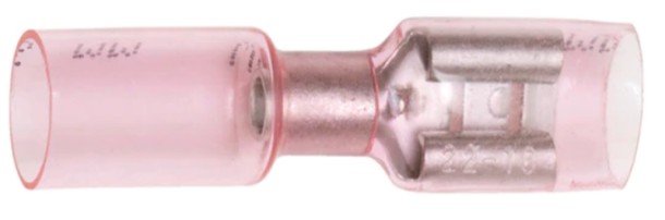 Разъем гнездовой WUMAX плоский с термоусадкой 6,3х0,8 (0,5-1,5 кв. мм.), красный