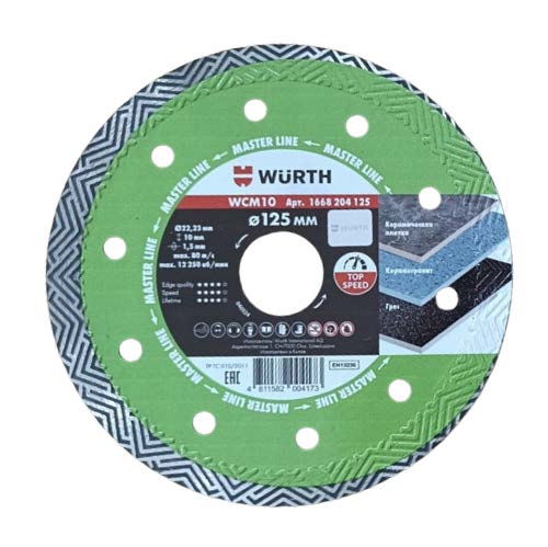 Алмазный диск по плитке 1A1R WURTH WCM10 d125х22,2х1,5х10мм
