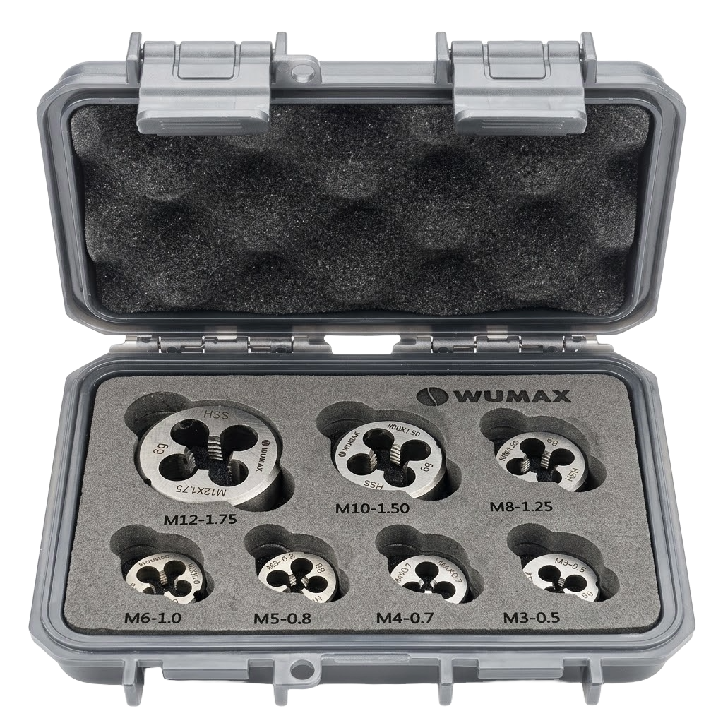 Набор плашек HSS M3-M12, DIN223, 7шт., WUMAX