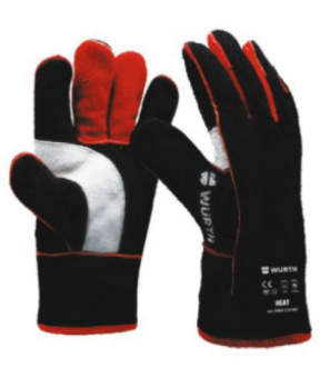 Перчатки защитные рабочие, HEAT, из нат. кожи (спилок), Ми,Тп400