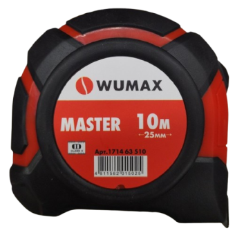 Рулетка измерительная, 10м*25мм, 2 класс, MASTER, WUMAX
