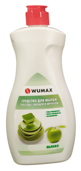 Средство для мытья посуды, овощей и фруктов, Яблоко 500 мл WUMAX