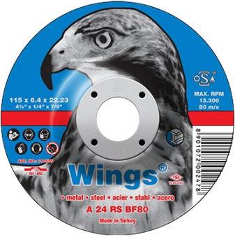 Круг зачистной D125х6,4 мм, изогн., сталь, WINGS