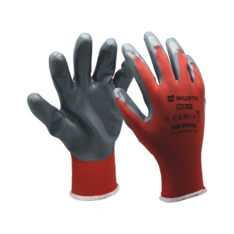 Перчатки защитные трикотажные, покрыты нитрилом, Red Nitrile, р.9