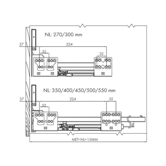 Система выдвижения ящиков SLIDEBOX, белый, 450 мм