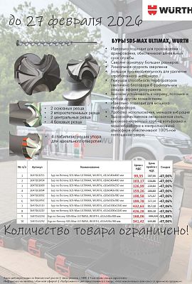 Акция - Буры SDS-MAX ULTIMAX!