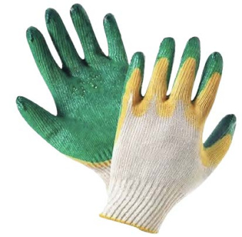 Перчатки защитные от минимальных рисков х/б, латексное покрытие (двойной облив), 13 класс