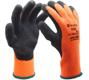 Перчатки защитные трикотажные утепленные, покрыты латексом, Latex winter, р.9