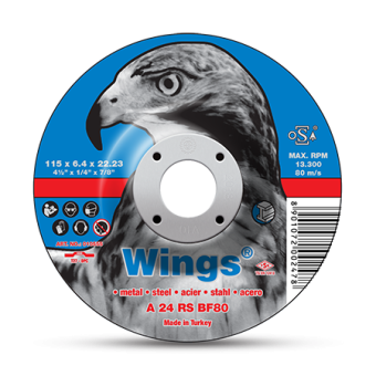 Круг зачистной D230х6,4 мм, изогн., сталь, WINGS